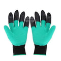 Teal and black gardening gloves with ABS fingertip claw caps