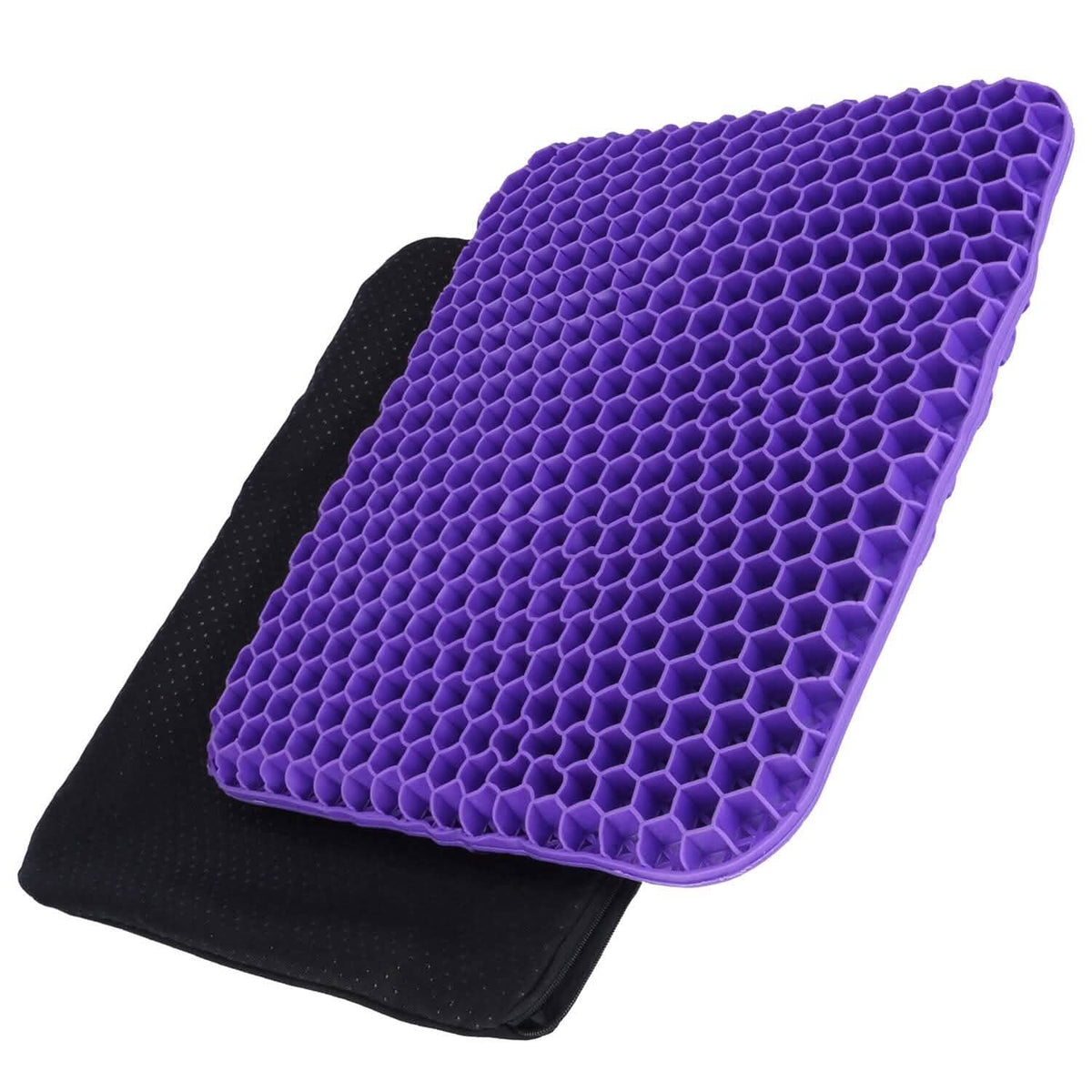 Purple honeycomb gel seat cushion with non-slip base