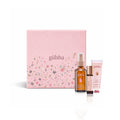 Gulsha Rose Ritual skincare trio with pink gift box, mist, serum, and cream