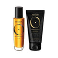 Revlon Orofluido Argan Elixir and body cream set: amber bottle and dark cream tube