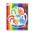 Erasable marker set, 12 assorted tip colors in clear plastic case