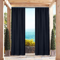 Navy heavy blackout curtain panels, two hanging panels with gathered top