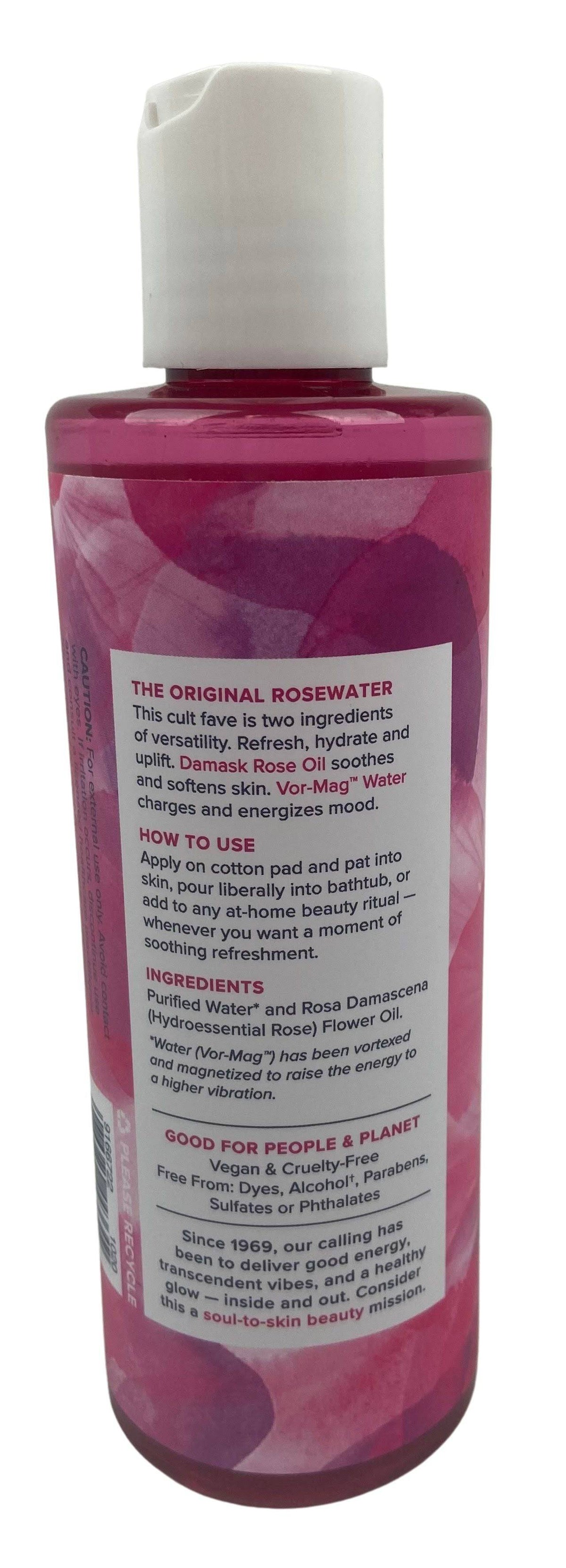 Facial mist bottle back label with white cap