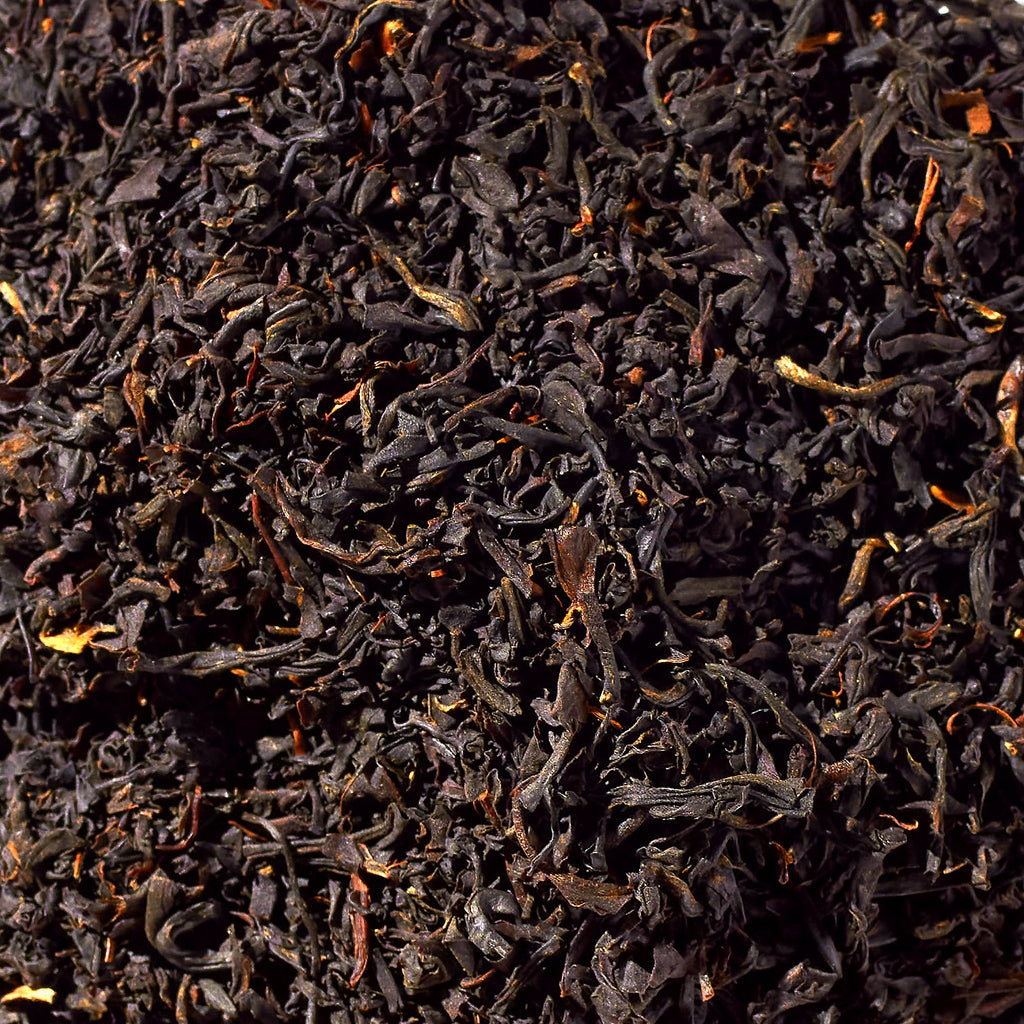 Kenyan No. 13 loose black tea leaves in a close-up view