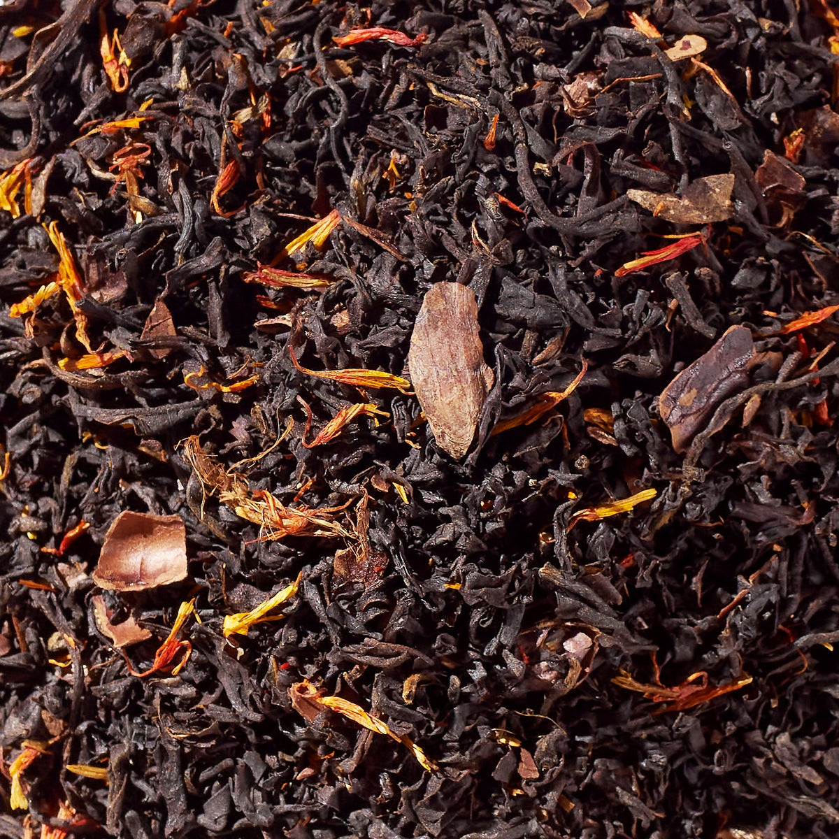 Strawberry Seduction loose black tea leaves with safflower petals and other inclusions