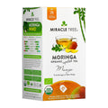 Miracle Tree organic moringa mango tea bags, caffeine-free, single box front