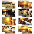 RFID blocking credit card sleeves, 16-pack, sunset landscape designs with Stronghold logo