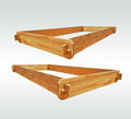 Natural cedar raised garden bed kit with corner brackets, two sections shown