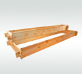2-tier cedar raised garden bed kit with open frame and wooden corner brackets