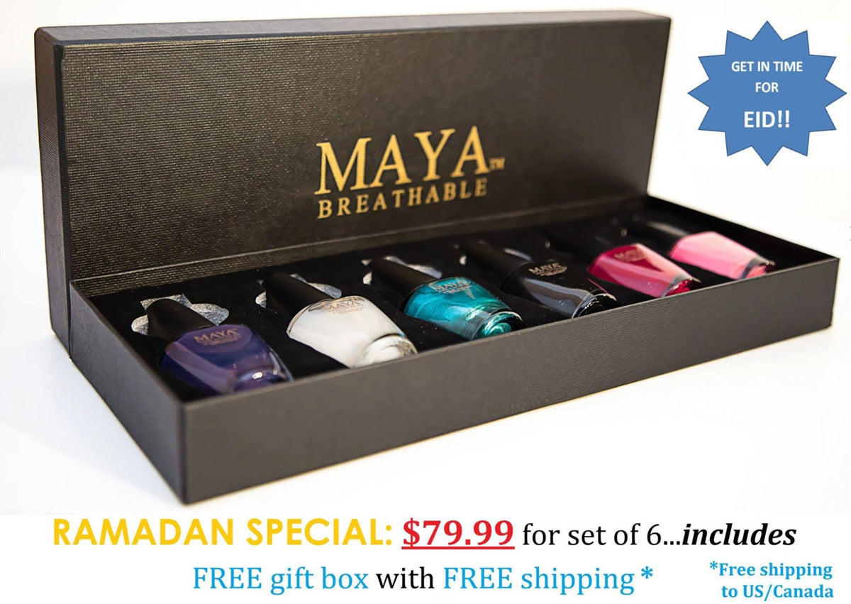 Breathable gift set of 6 in open box with assorted items, Mystique color mix
