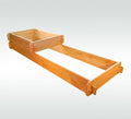 Two-tier raised cedar garden bed kit with open center and corner support blocks