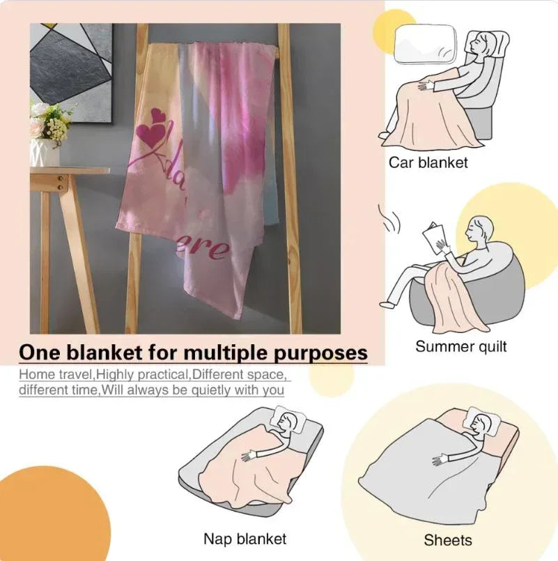 Unicorn horse fleece throw blanket hanging indoors, multipurpose use icons