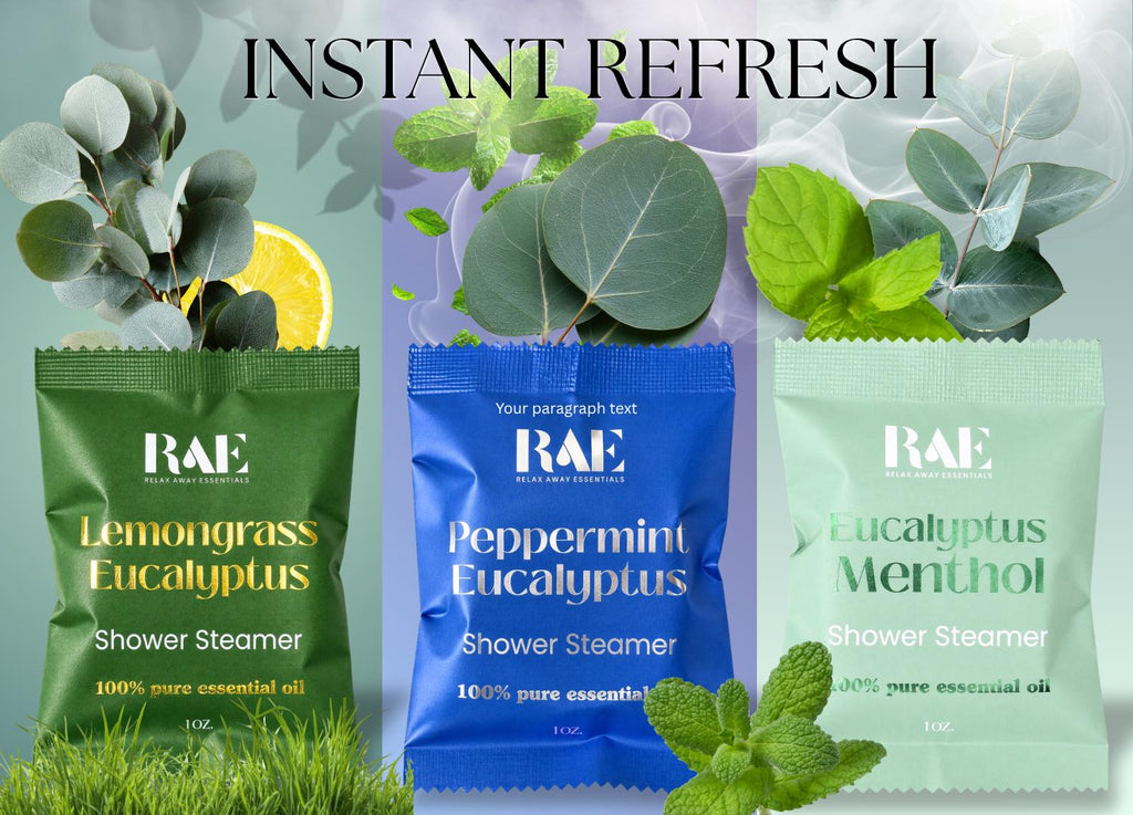 RAE shower steamer 3-pack: Lemongrass Eucalyptus, Peppermint Eucalyptus, Eucalyptus Menthol