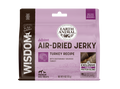 Earth Animal Wisdom air-dried turkey jerky dog treat pouch, purple front label