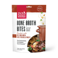 Dog bone broth bites treat bag with beef and sweet potato flavor, protein cookies