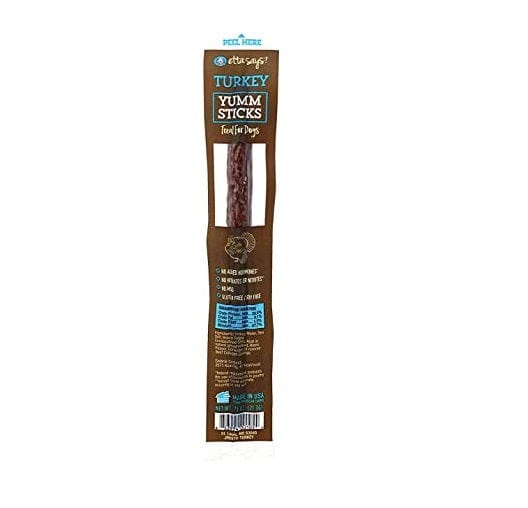Turkey yum stick dog treat, single stick in long pouch, 0.75 oz