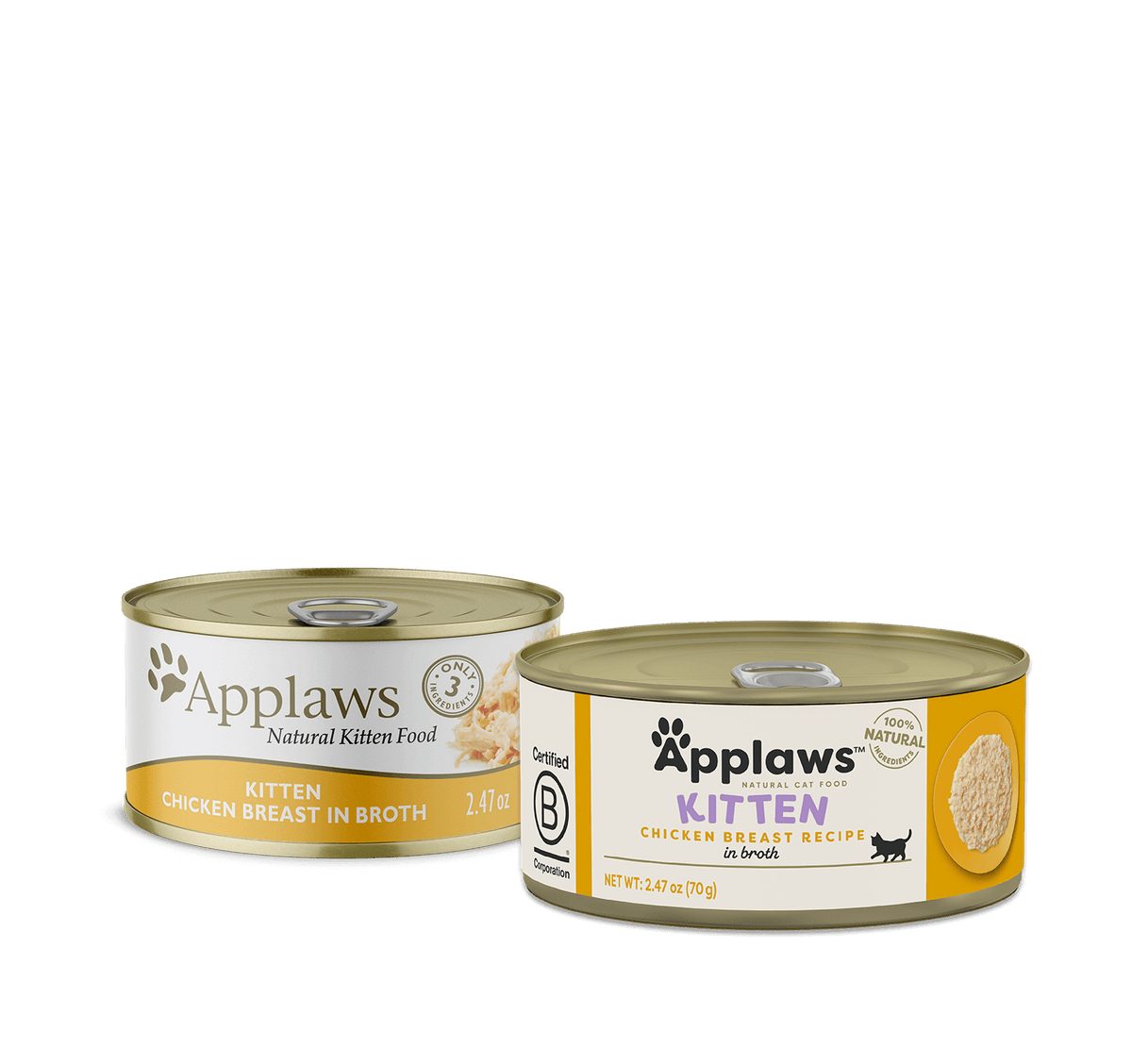 Applaws kitten chicken in broth wet cat food cans, Natural Kitten Food, 2.47 oz
