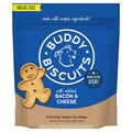 Buddy Biscuits crunchy bacon & cheese dog treats bag, value size, baked in USA