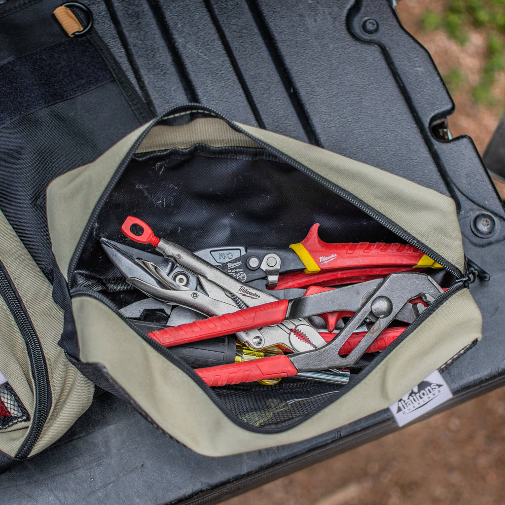RiPouch Gear Roll pouch open to show assorted hand tools inside
