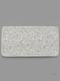 Silver lace small clutch with fold-over top and clasp
