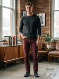 Levis 511 slim-fit tech pants, maroon, straight leg