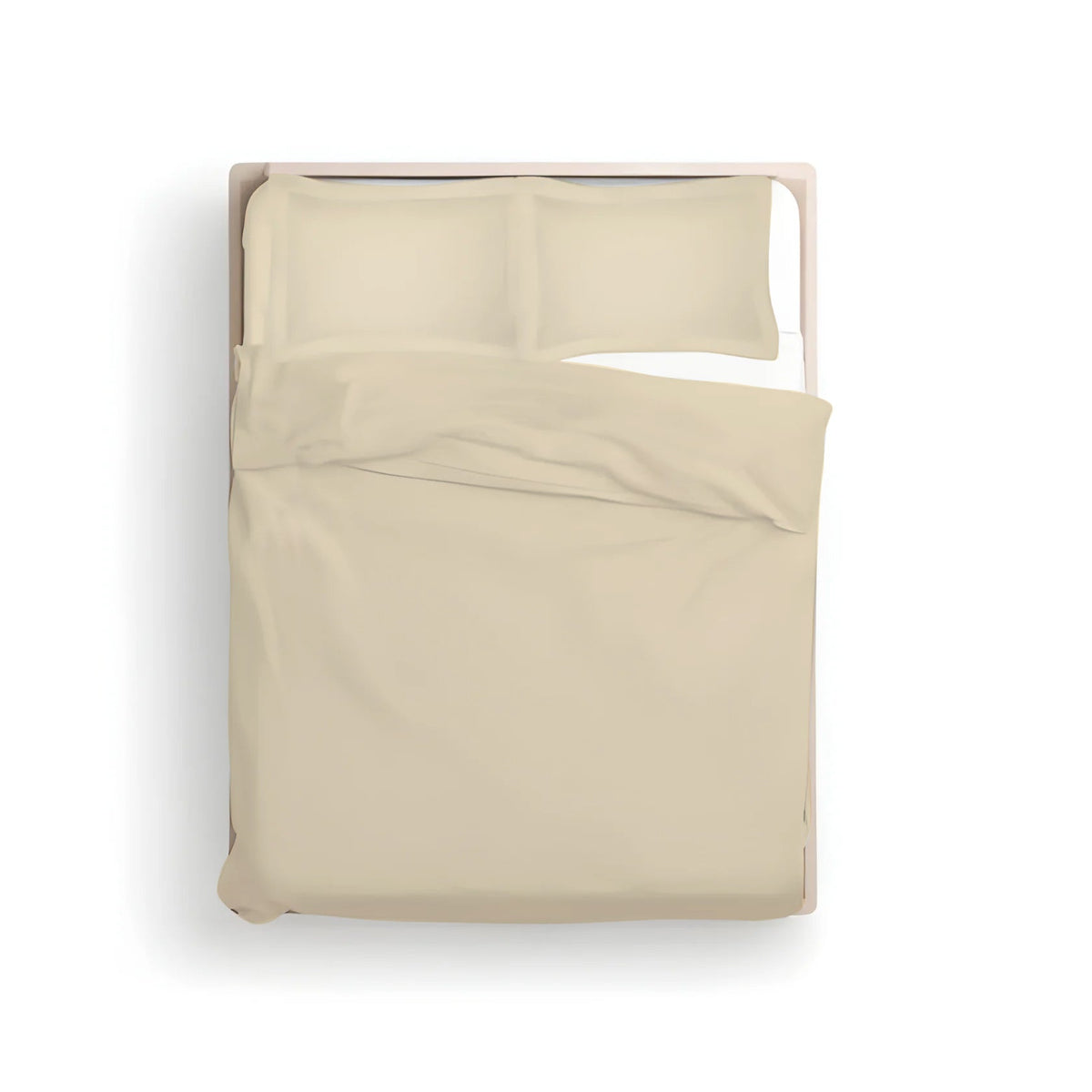 Solid ivory cotton sateen duvet cover set with pillow shams