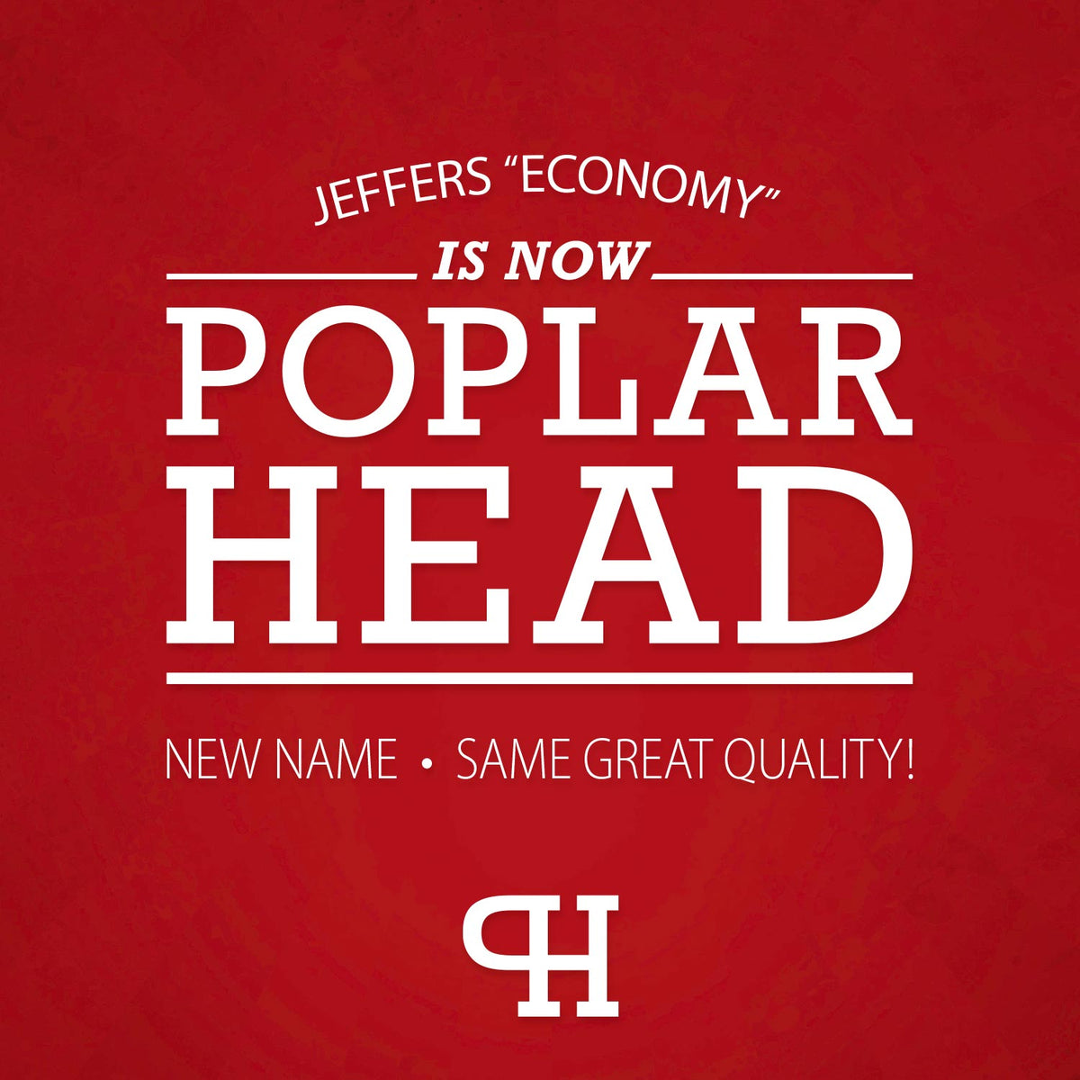 Poplar Head branding graphic with Jeffers Economy and quality message
