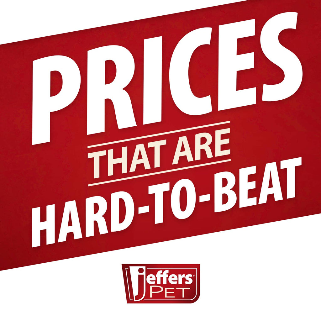 'PRICES THAT ARE HARD-TO-BEAT' Jeffers Pet promotional banner with logo.