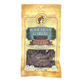 Beef jerky pouch, front view with Bohemian Garlic Zero Sugar label