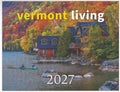 2027 Vermont Living wall calendar cover with autumn lake house scene and 2027