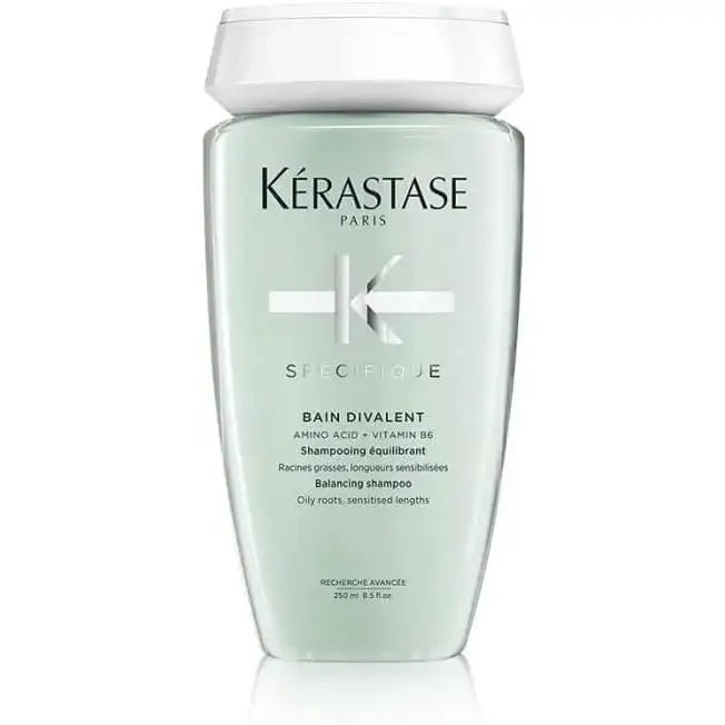 Kerastase Specifique Bain Divalent balancing shampoo bottle, mint green 250ml/8.5oz