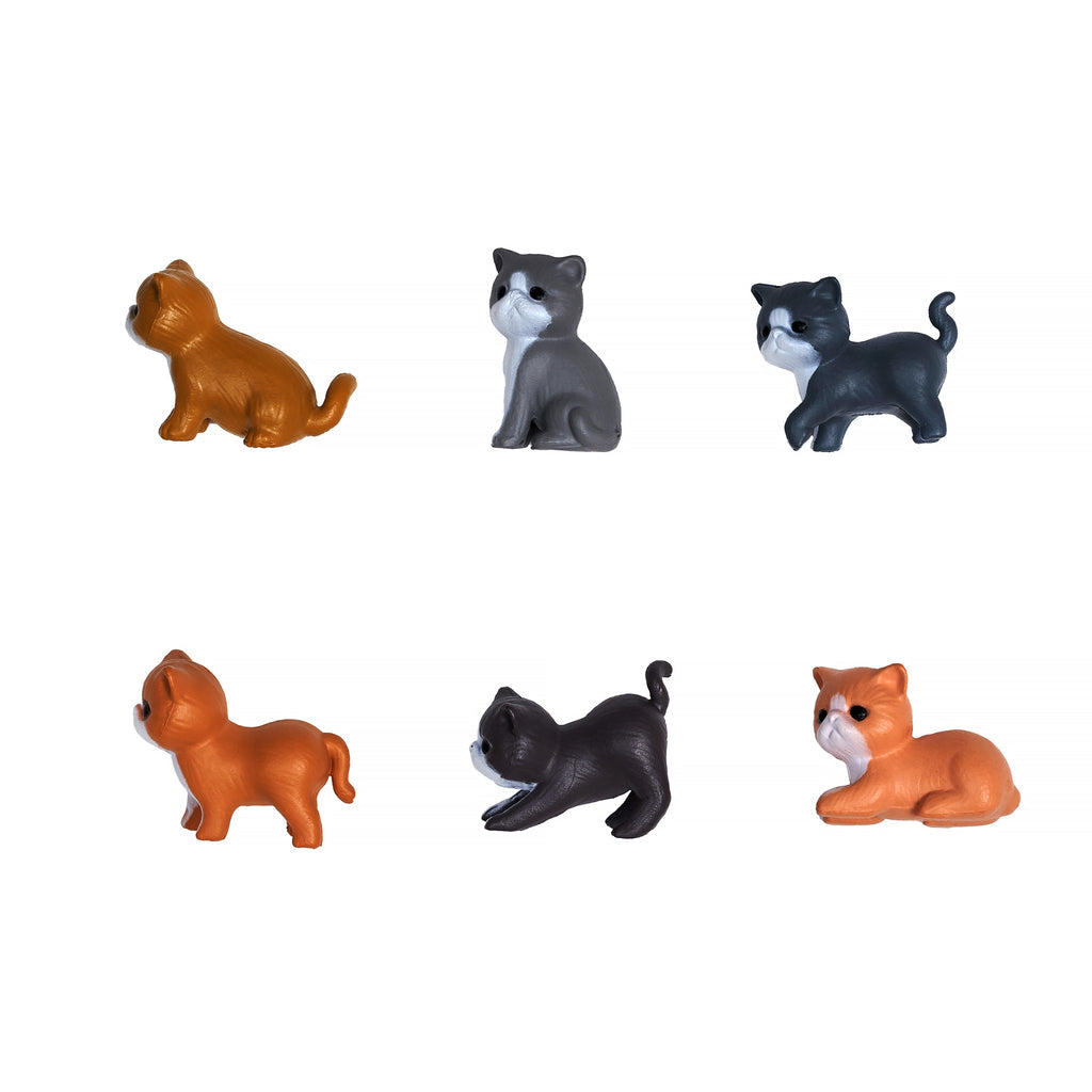 Spa Pure six kitten-shaped bath bombs, orange and gray cat designs