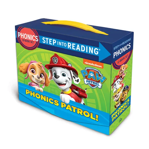 Kids phonics boxed book set with Paw Patrol characters on colorful cover box