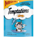 Cat treat pouch with tuna flavor front graphic and white cat in astronaut helmet