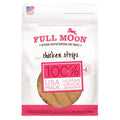 Full Moon chicken strips dog treat pouch with visible brown treat pieces
