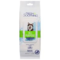 Fresh & Soothing all-purpose gentle cleansing pet wipes in resealable pouch
