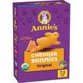 Annie's cheddar bunnies original baked snack crackers in purple box, 7.5 oz