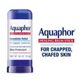 Aquaphor healing balm stick with blue cap and white label, swivel base