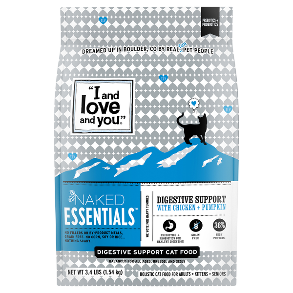 I and love and you cat food bag: digestive support chicken + pumpkin, 3.4 lb