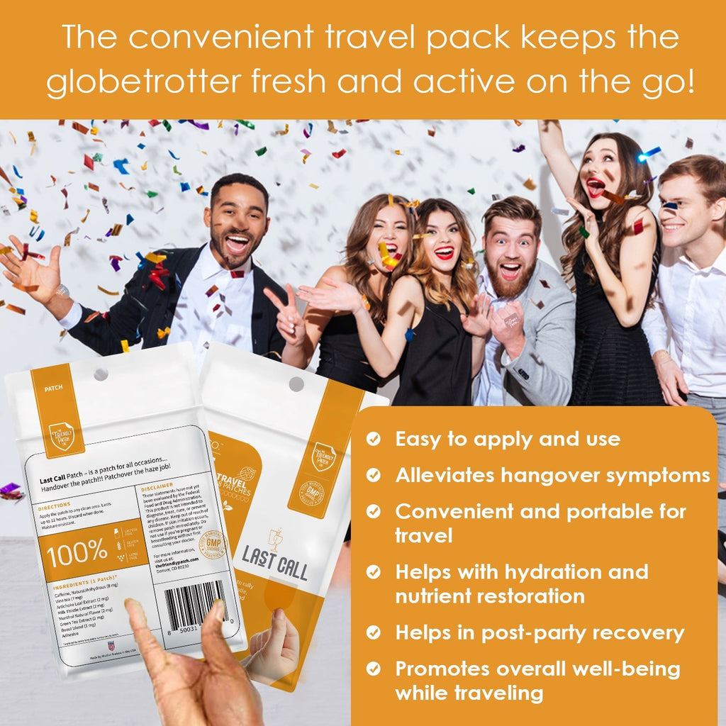 Travel pack display with multiple patch pouches laid out