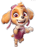36 in foil Skye character balloon in purple outfit with open-mouthed smile and raised paws