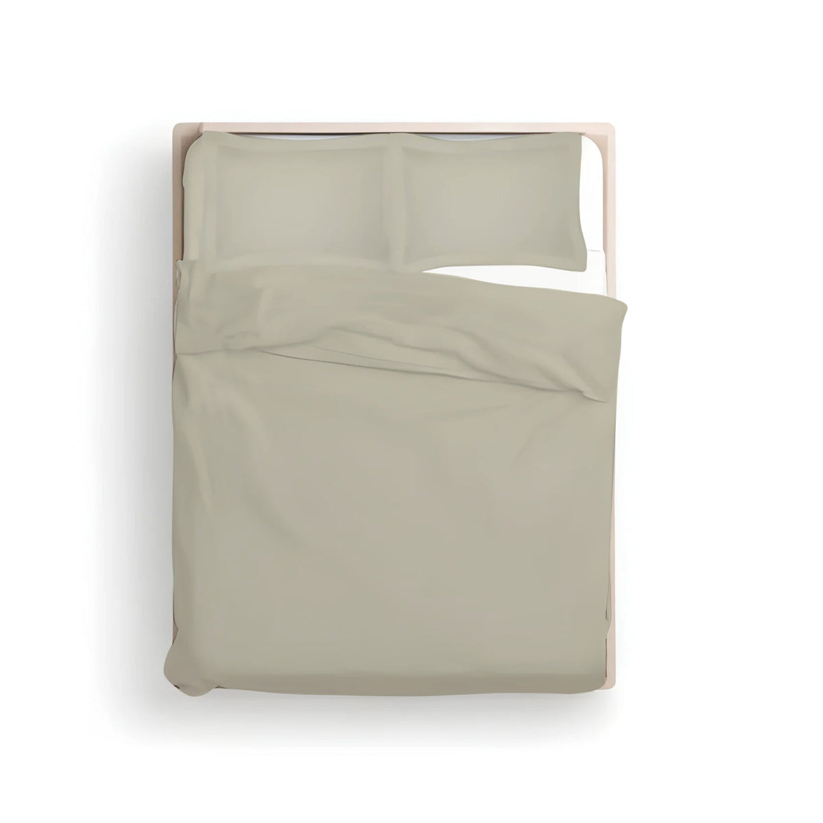 Sage cotton sateen duvet cover set with matching pillowcases, solid color