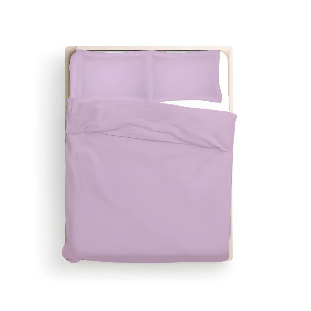 Solid lilac cotton sateen duvet cover set with pillow shams