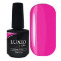 UV/LED soak-off gel polish bottle with fuchsia color swatch