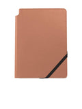 Medium macchiato journal, brown leather-look cover with black strap detail