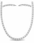 Silver magnetic therapy necklace with interlocking link chain, shown straight-on