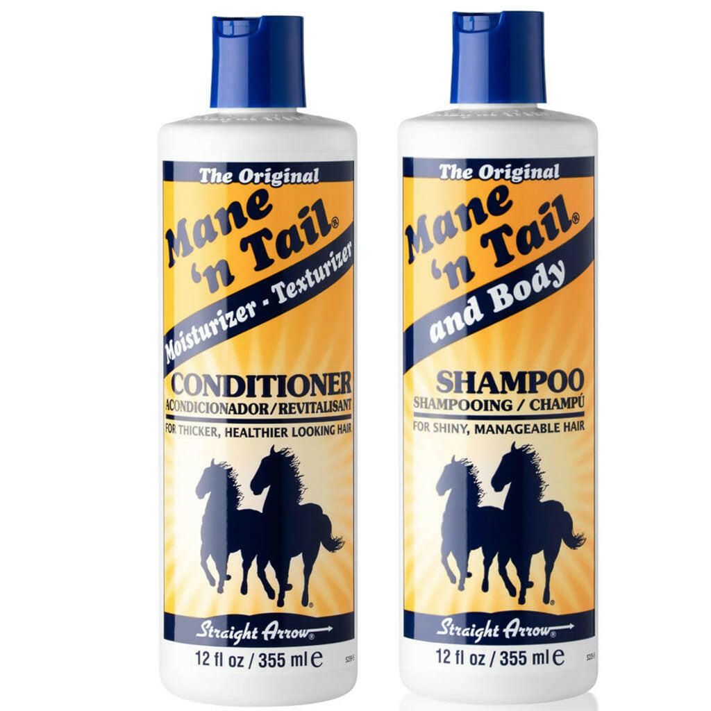Horse shampoo and conditioner bottles, Straight Arrow design