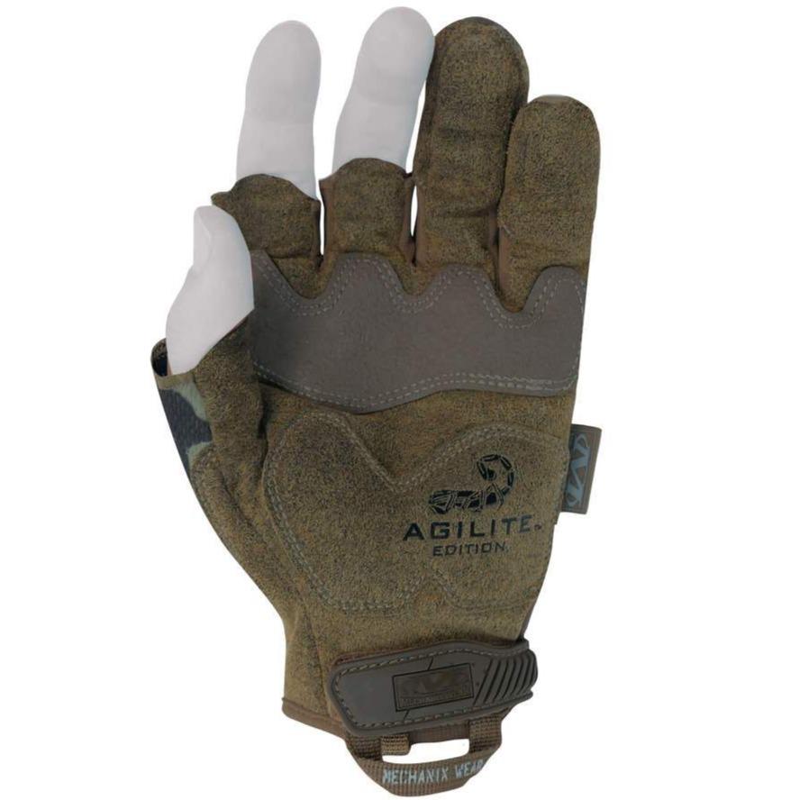 MultiCam tactical glove back with AGILITE EDITION label and padded knuckles
