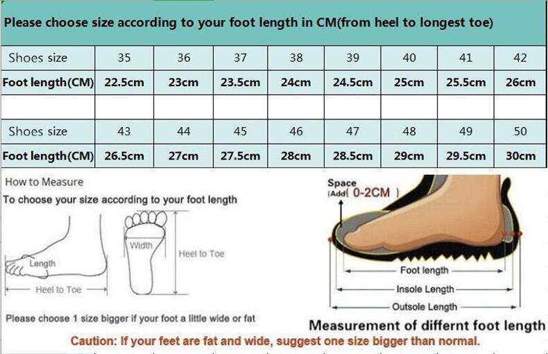 Winter boot size chart with shoe sizes and foot-length measurements in cm