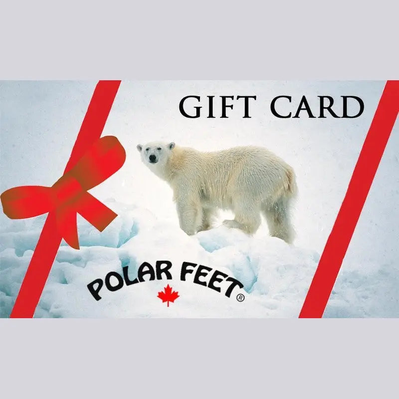 Polar Feet gift card with polar bear and Polar Feet logo, no value shown